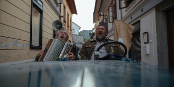 Primož Pirnat in Janez Škof kot junaka v filmu Poslednji Heroj. Foto: Studio Virc
